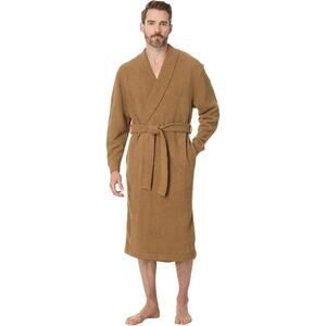 UGG Men's Medium Chestnut Stratford Cozy Knit Robe Belted Elegant Luxury HR7-28